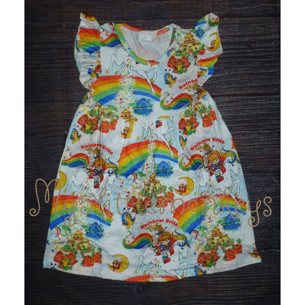 Rainbow Brite Girls Sleeveless Boutique Dress